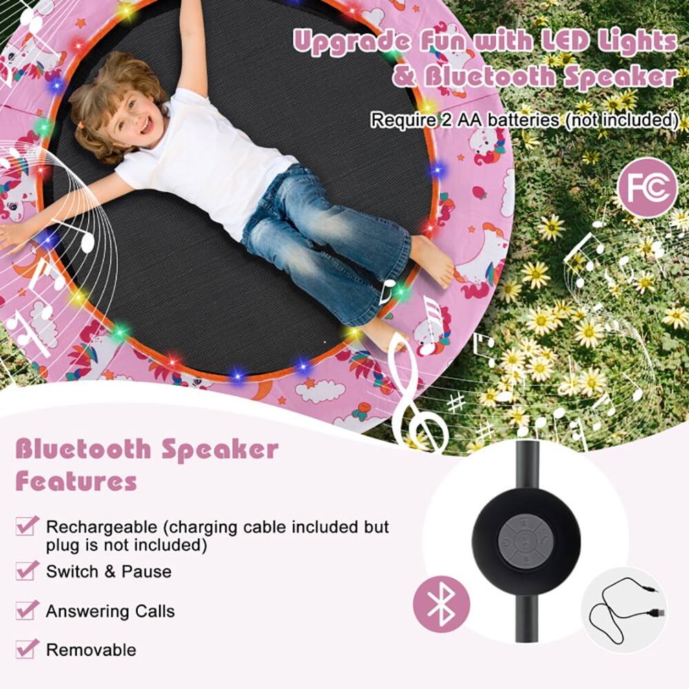 Upgrade Fun with LED Lights & Bluetooth Speaker  
Require 2 AA batteries (not included)  

Bluetooth Speaker Features  
- Rechargeable (charging cable included but plug is not included)  
- Switch & Pause  
- Answering Calls  
- Removable