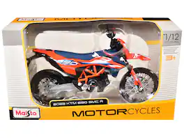 2023 KTM 690 SMC R Orange and Blue 1/12 Die Cast Motorcycle Model by Maisto