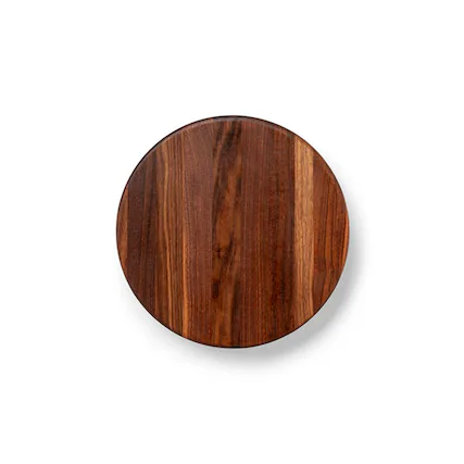 Front. John Boos - John Boos Walnut Wood Edge Grain Round Cutting Board for Kitchen, 12" x 1.5" - Tan.