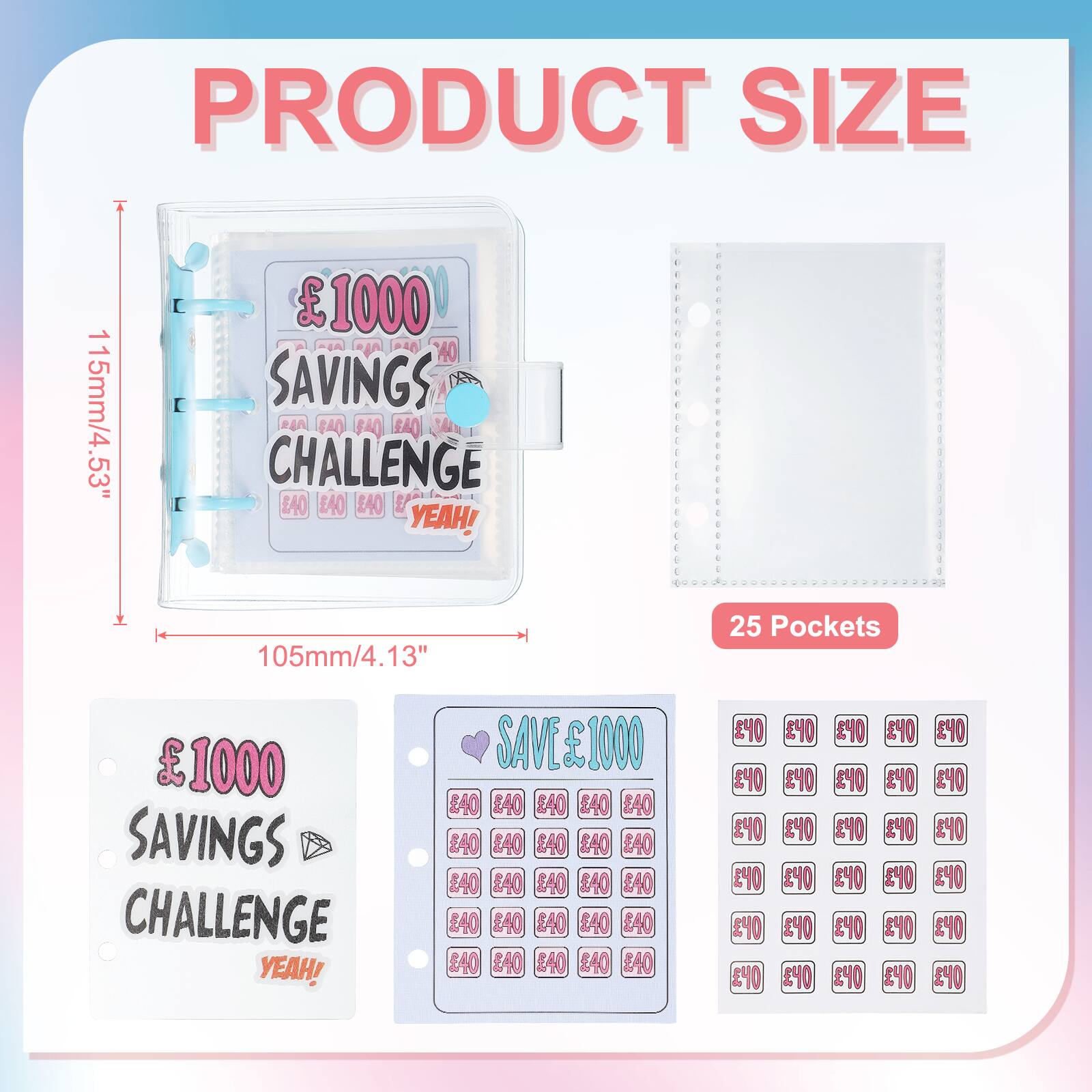 PRODUCT SIZE 115mm/4.53" C

1000 SAVINGS 2A 440 FA0 GAQ CHALLENGE E40 E40 E0 YEAH! 105mm/4.13" 25 Pockets

1000 SAVINGS CHALLENGE YEAH! SAVE

1000 BA0 S40 840 240 40 EAO $40 40 SA0 40 A0 E40 S40 SA0 E40 EA0

240 40 EAO &40 40 EA0 EA0 SA0 EAO

40 40 #40 EYO 40 40 #40 40 40 40 #40 40 E40 E40 40 40 40 40 40 40 40 40 40 40 40 40 240 40 Y0 40