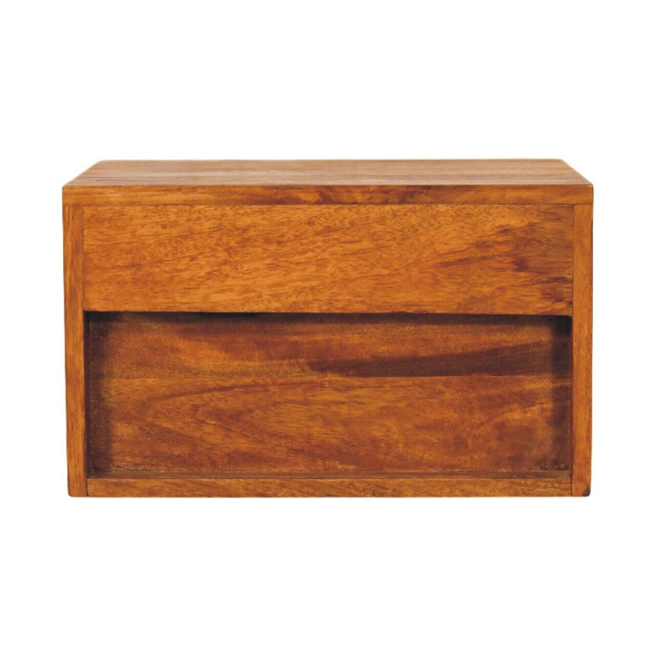 Back. Artisan Furniture - Artisan Furniture Solid Wood Turned Pillar Wall Nightstand - Brown.