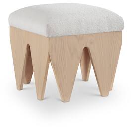 Meridian Furniture - Altair Cream Velour Fur Fabric Bench - Beige