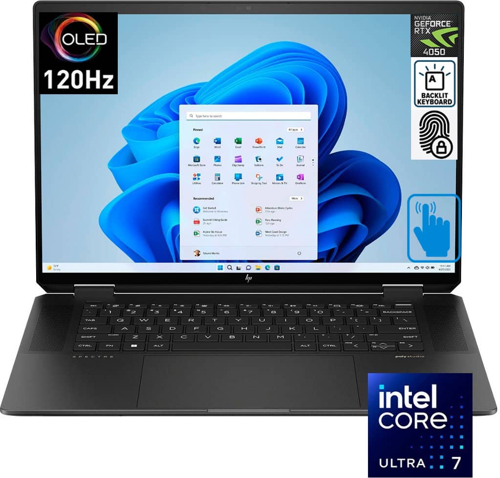 HP Spectre x360 2 in 1 Laptop 16.0 2.8K Display (Intel Ultra 7