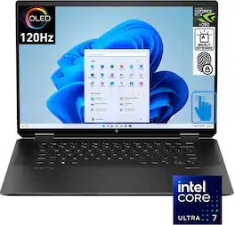 HP - Spectre x360 2-in-1 Laptop 16.0 2.8K Display (Intel Ultra 7-155H, 32GB LPDDR5X, 1TB PCIe SSD, Win 11 Pro) - Nightfall Black