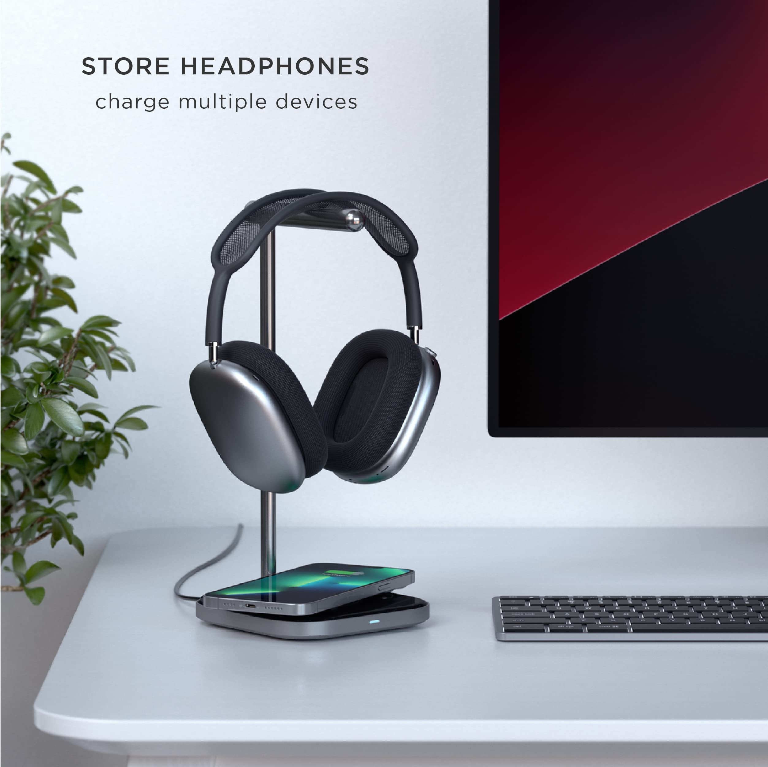 STORE HEADPHONES  
charge multiple devices
