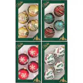 Christmas by Krebs Gold/Green/Red/White Ball Ornaments (Case of 12) - Multicolored