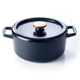 Alva - Nori Enameled Cast Iron Round Dutch Oven, 5-Qt - Black