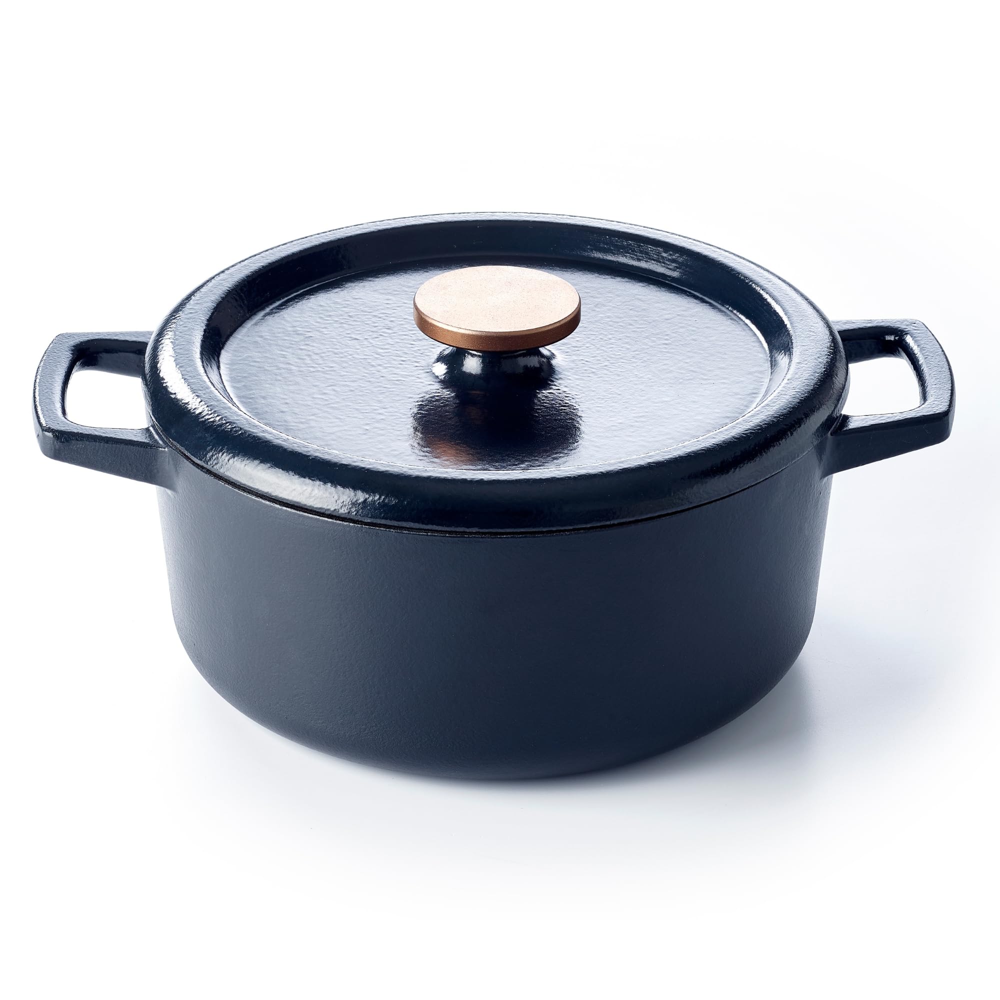 Front. Alva - Alva Nori Enameled Cast Iron Round Dutch Oven, 5-Qt. - Black.