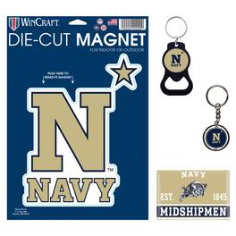 WinCraft - Navy Midshipmen 4-Pack Key Rings and Magnets Set - Multicolor