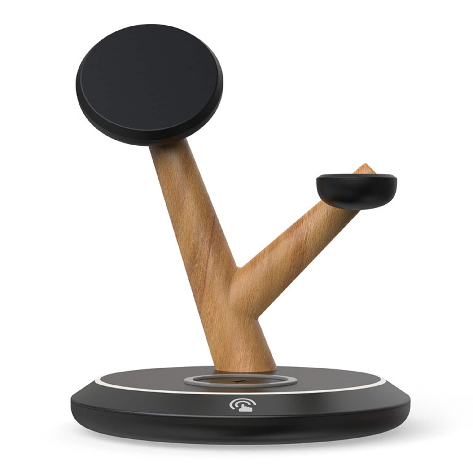 YONWAY - Tree Branch Shape Wireless Charger Stand, 15W Magnetic Fast Charging Station for iPhone, Apple Watch, AirPods