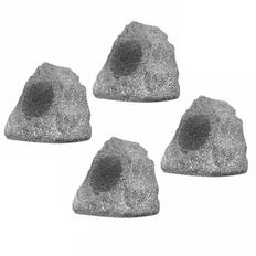Front. Theater Solutions by Goldwood - 4R4G New Wired Outdoor Garden Waterproof Rock Patio Speakers (set of 4) - Granite Gray.