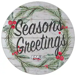 Jardine - Robert Morris Colonials 20'' x 20'' Season's Greetings Circle - White