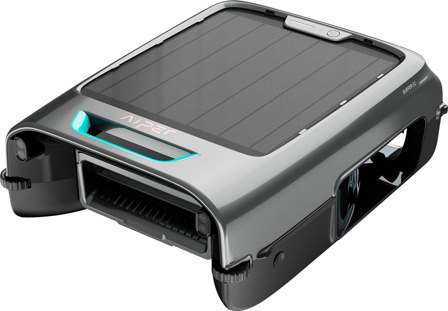 Surfer S2: 24/7 Solar-Powered Automatic Robotic Pool Skimmer with DebrisGuard, Aiper App Compatibility, Anti-Stranding - Gray