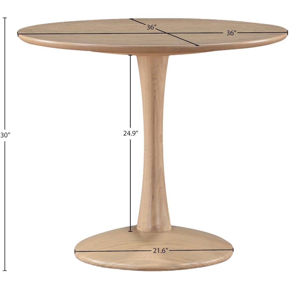 36" (diameter)  
30" (height)  
24.9" (height from top to base)  
21.6" (base diameter)