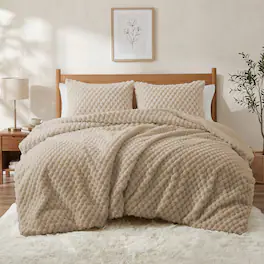 Peace Nest - Faux Rabbit Fur Comforter Set, Ultra Soft Down Alternative Bedding Set, Queen - Kahkai