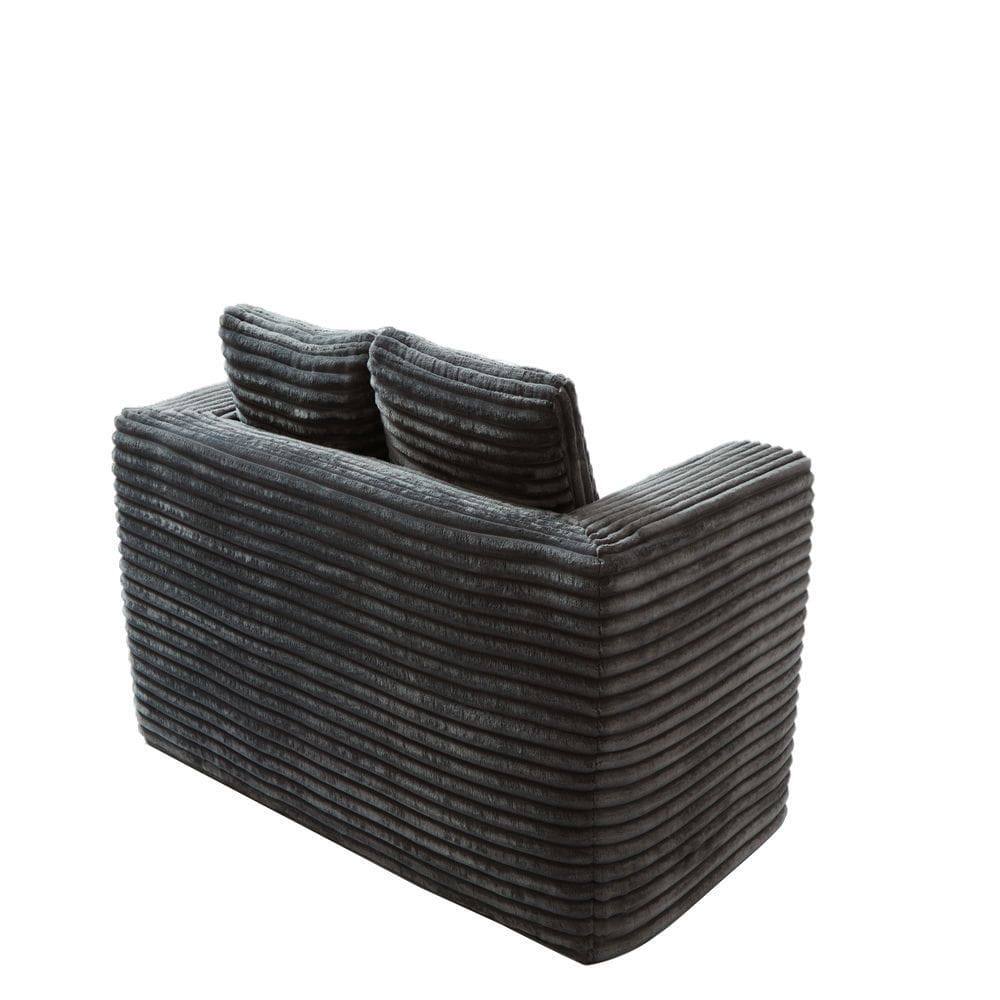 Alt View 9. Kadyn - 2-Seater Corduroy Memory Foam Floor Sofa in a Box, No Assembly for Living Room - Gray.