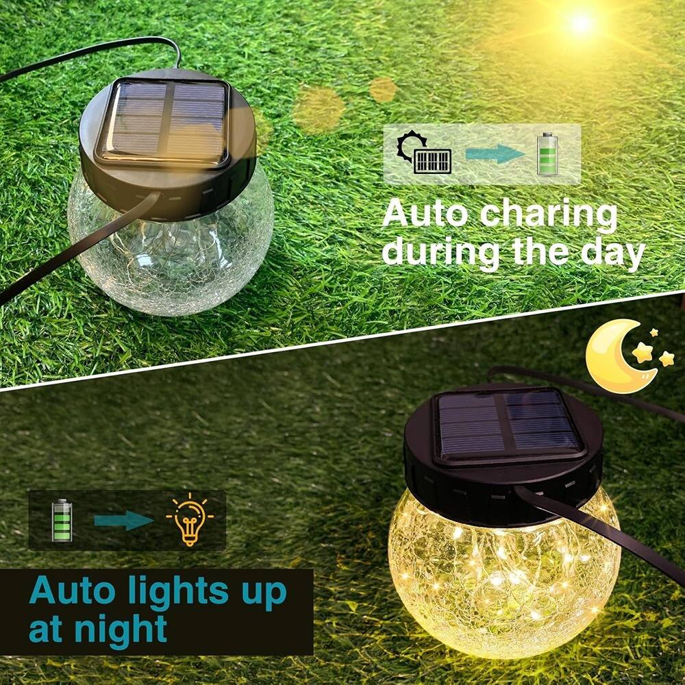Auto charging during the day  
Auto lights up at night