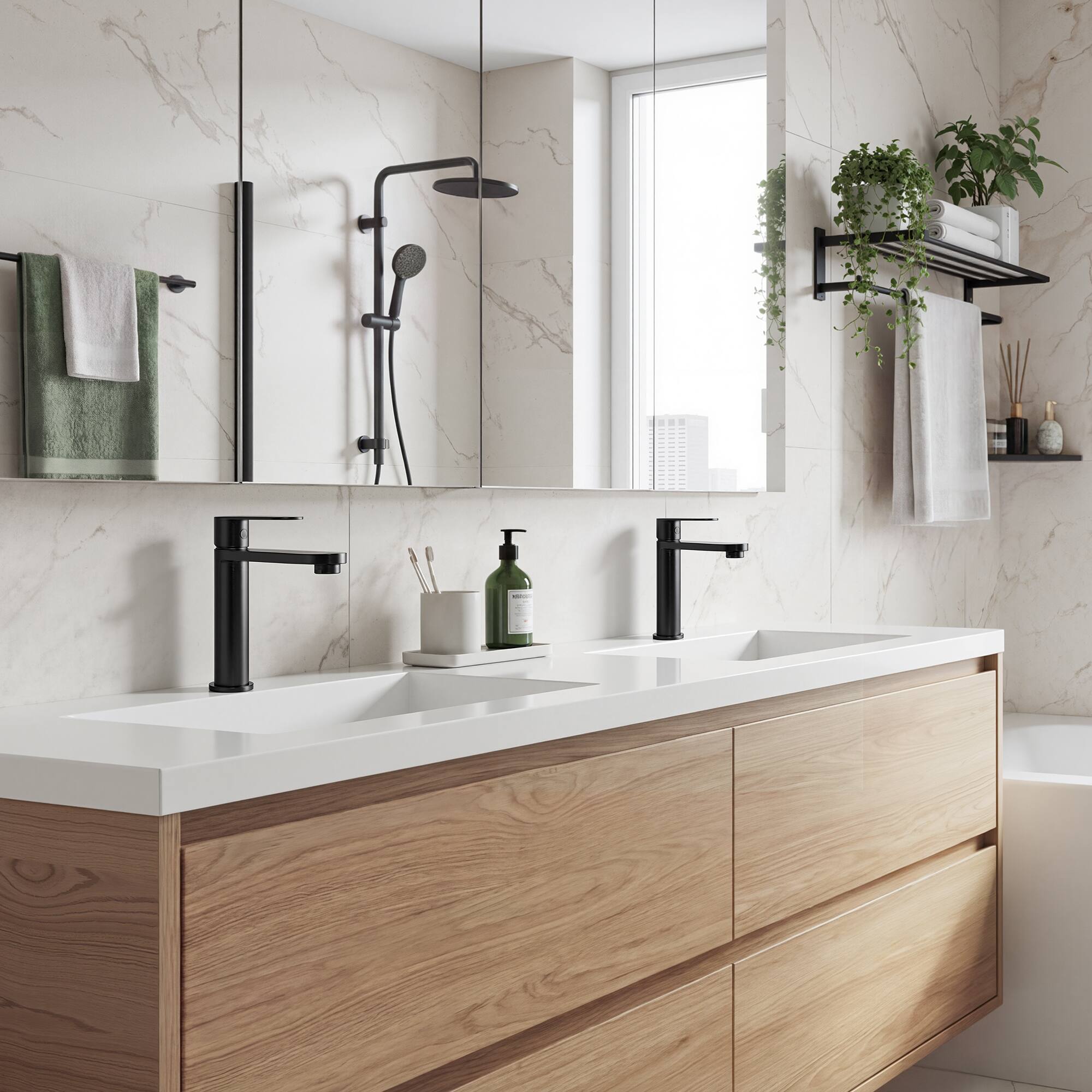 Alt View 8. Akicon - Akicon Single Handle Stainless Steel Bathroom Faucet in Black - Black.