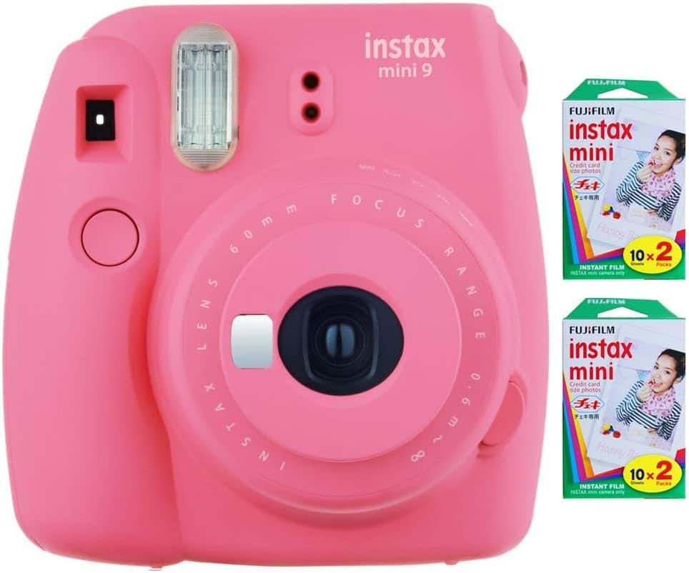 Fujifilm - Instax Mini 9 Instant Camera (Flaming Pink) with 40 Instant Film Photos - Flamingo Pink