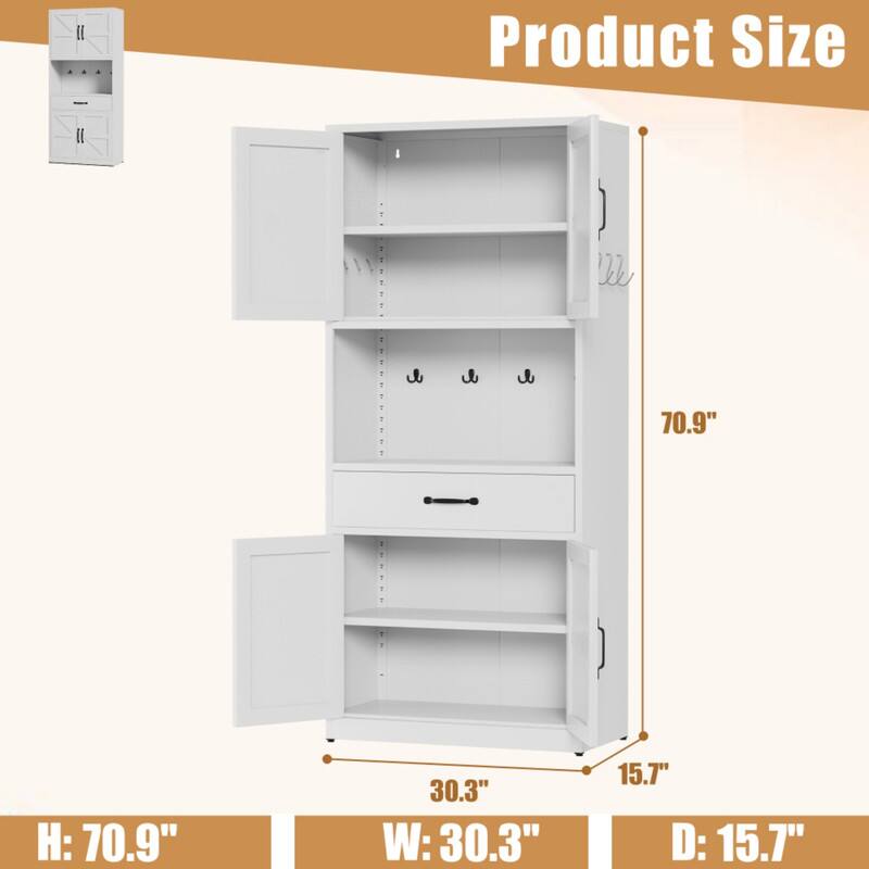 Product Size

H: 70.9"  
W: 30.3"  
D: 15.7"