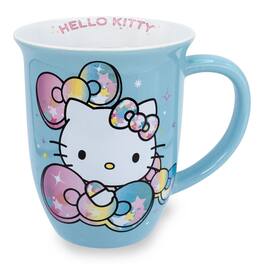 Silver Buffalo - Sanrio Hello Kitty Pastel on Rainbow Wide Rim Ceramic Mug | Holds 16 Ounces - Blue