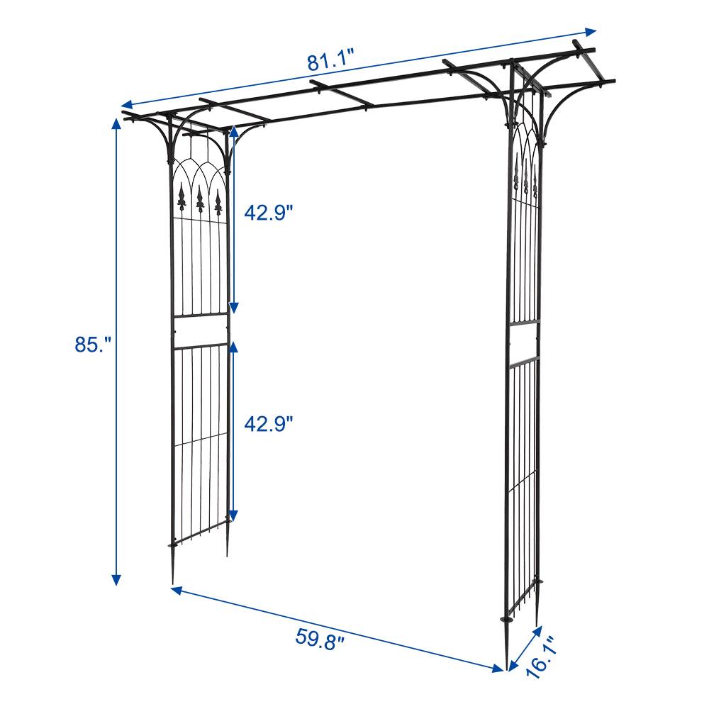 Alt View 1. Winado - Outdoor Metal Garden Arch Gothic Arbor Garden Trellis For Climbing.