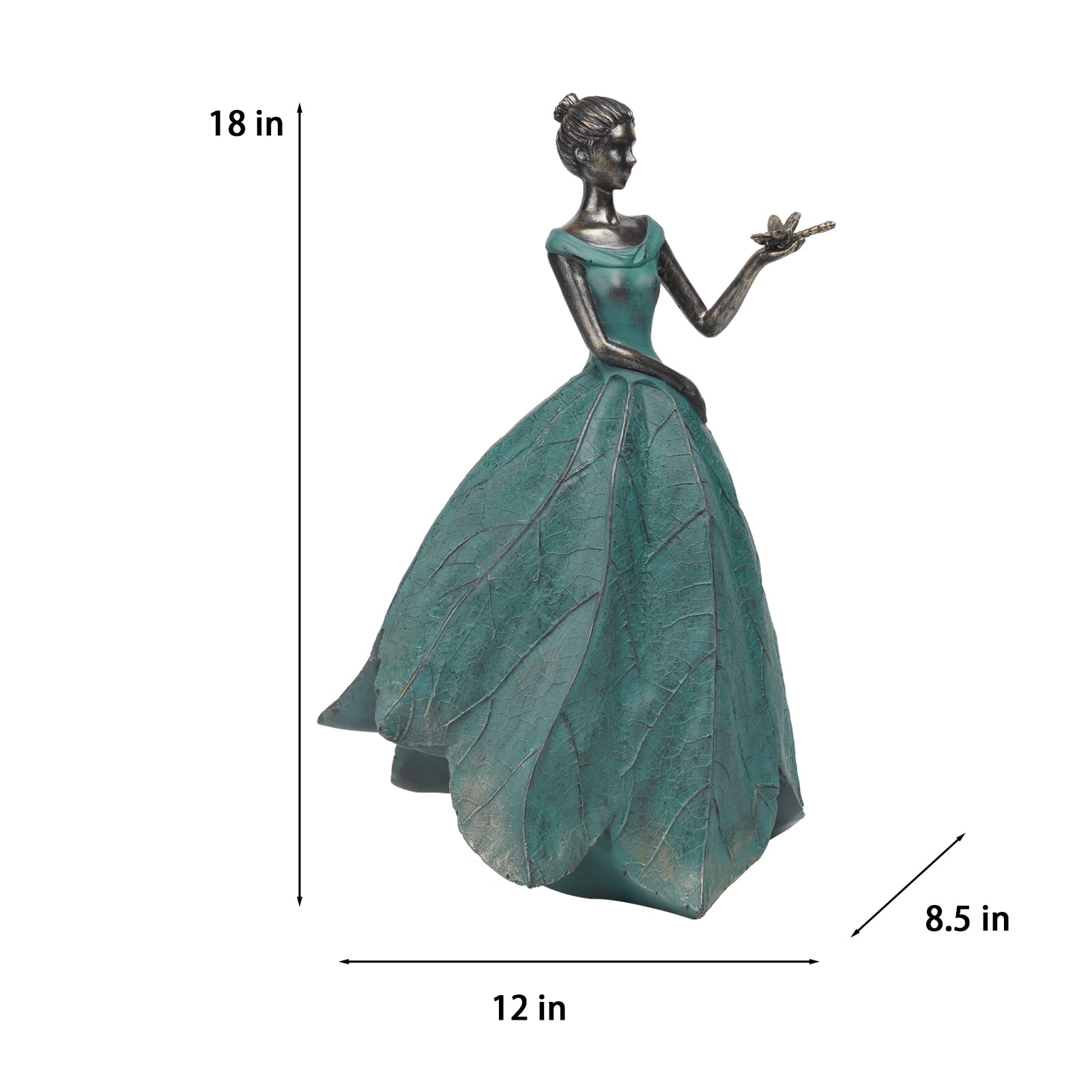 Alt View 5. Alchemy Casas - Fairy Statue Collection Home Decoration - Leaf Angel With Dragonfly Decor For Outside Or Inside Rustic Garden.