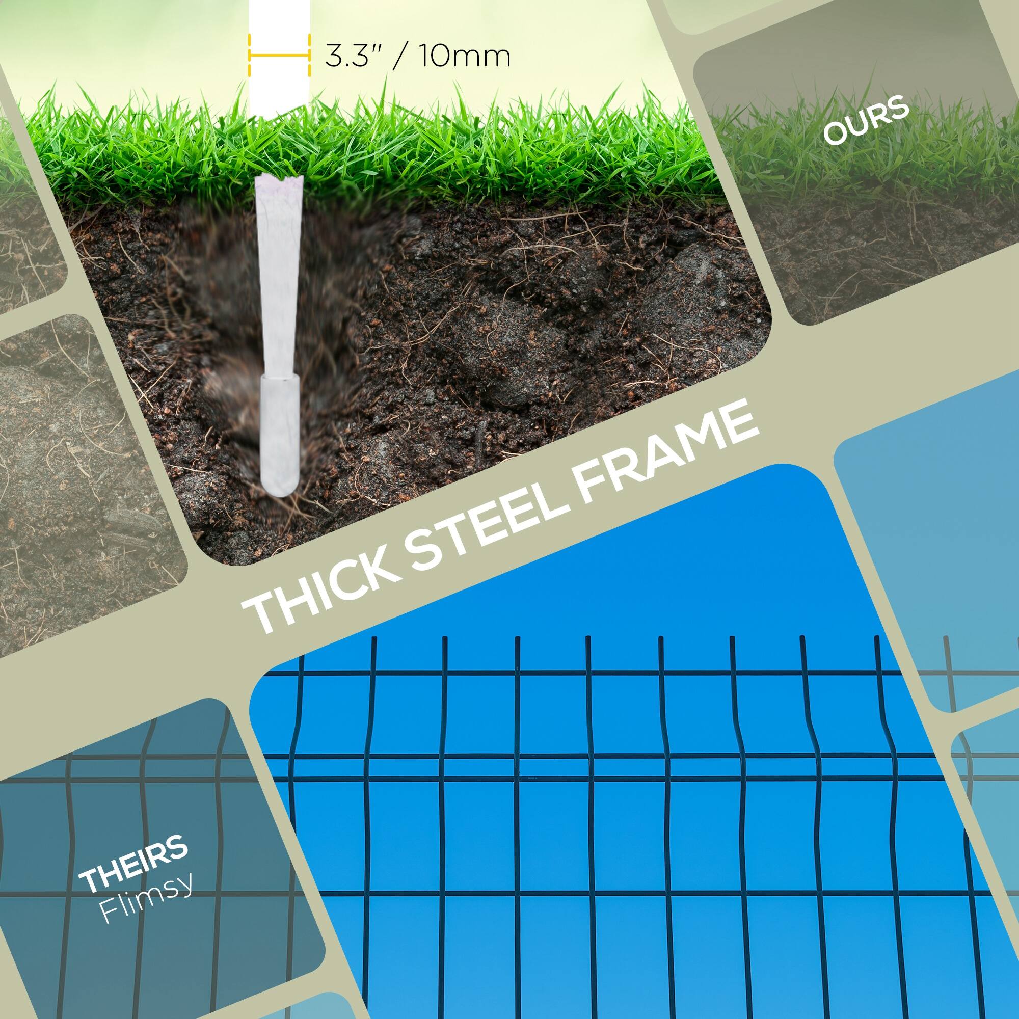 3.3" / 10mm OURS THICK STEEL FRAME THEIRS Flimsy