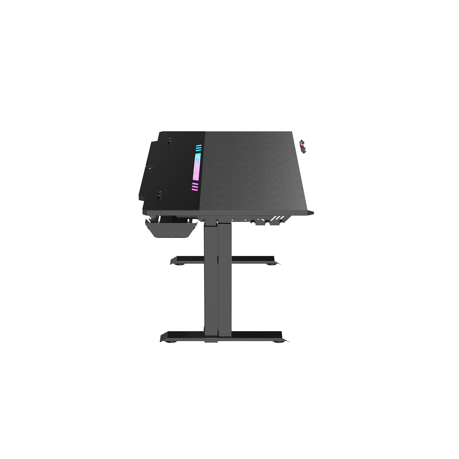 Left. DXRacer - DXRacer Tidal Series Gaming Desk – Black Large, RGB Lighting with App Control & Integrated Cable Management - Black.