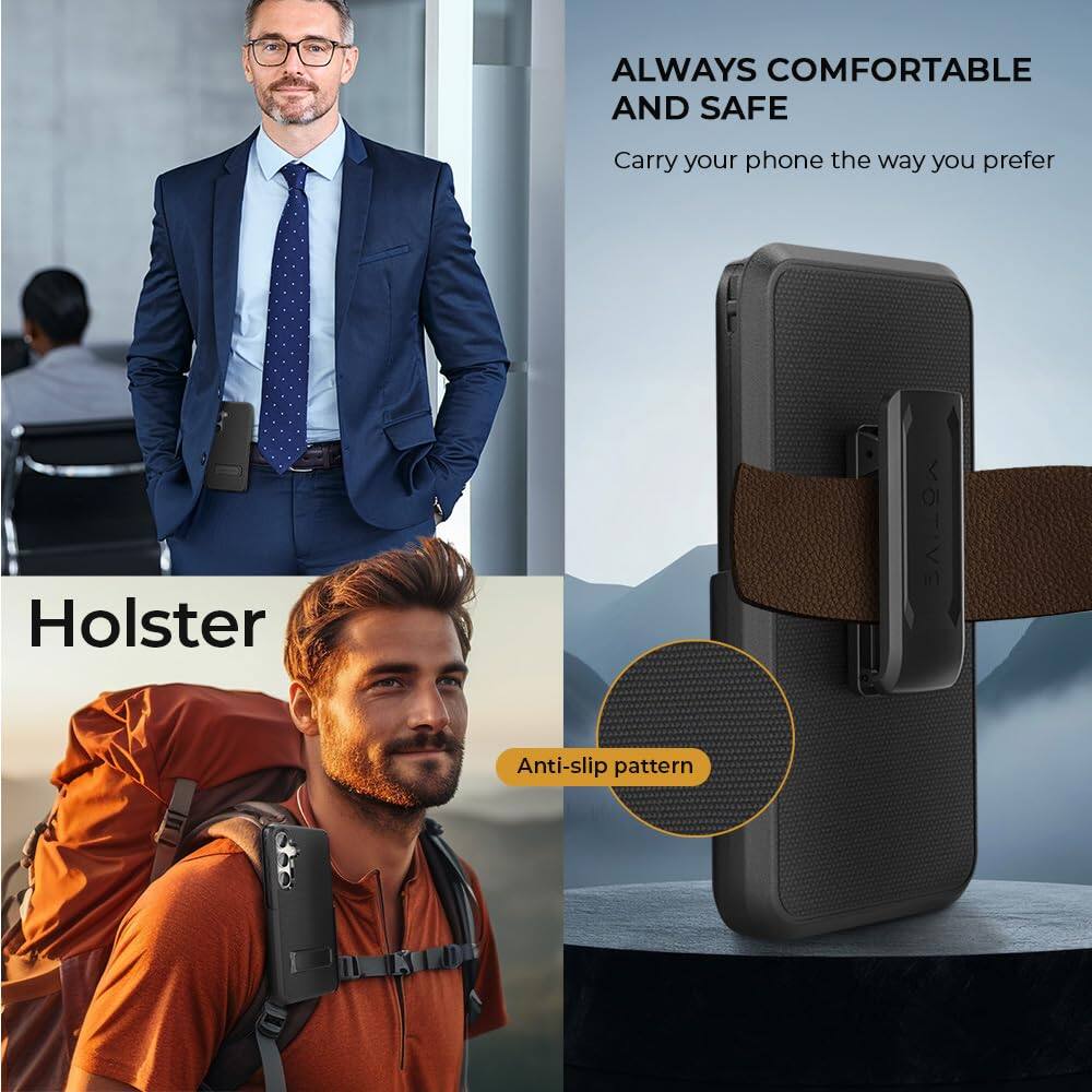 ALWAYS COMFORTABLE AND SAFE  
Carry your phone the way you prefer  

Holster  

Anti-slip pattern