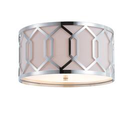 Jonathan Y - Hex 3-Light 16.25" Metal LED Flush Mount - Chrome