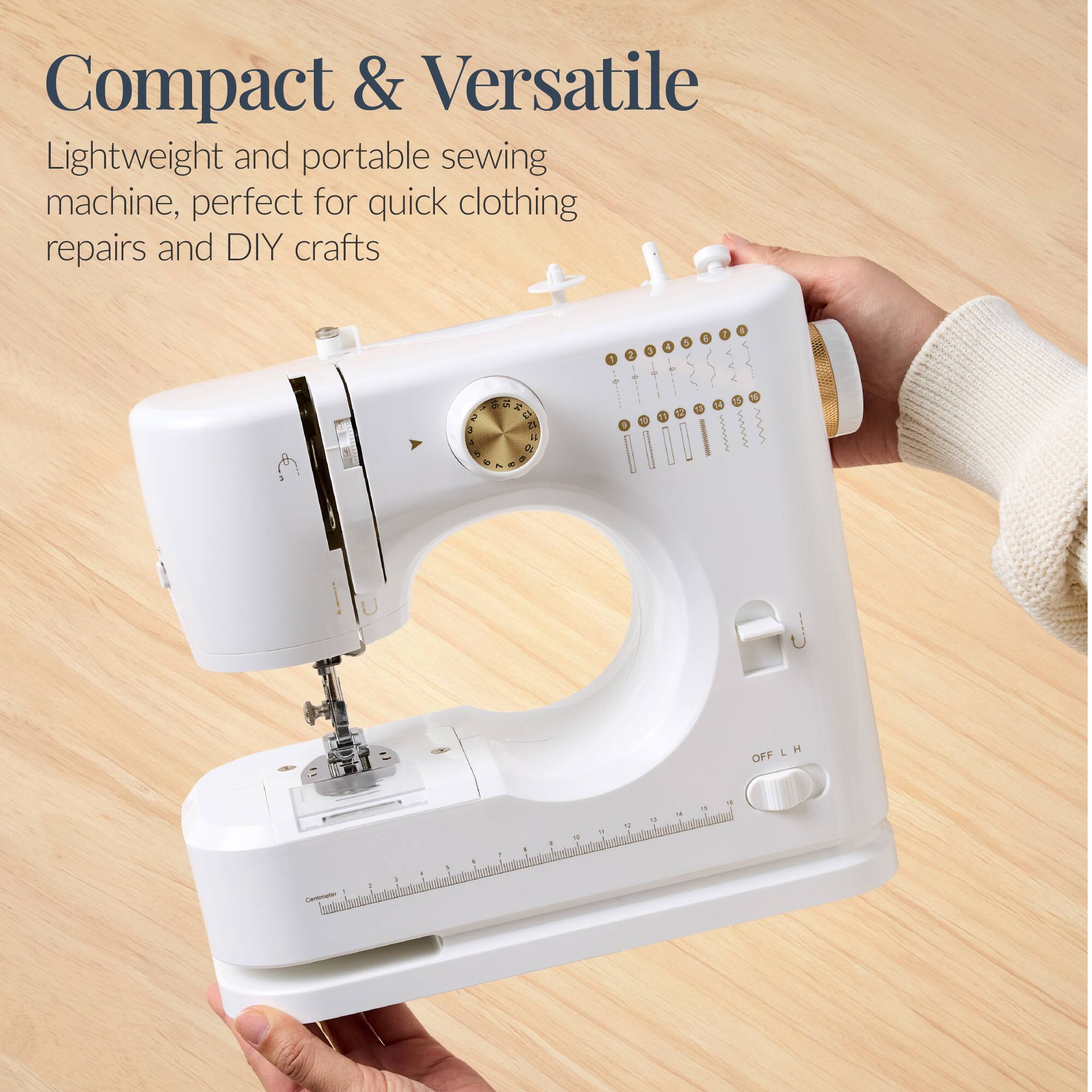 Compact & Versatile  
Lightweight and portable sewing machine, perfect for quick clothing repairs and DIY crafts