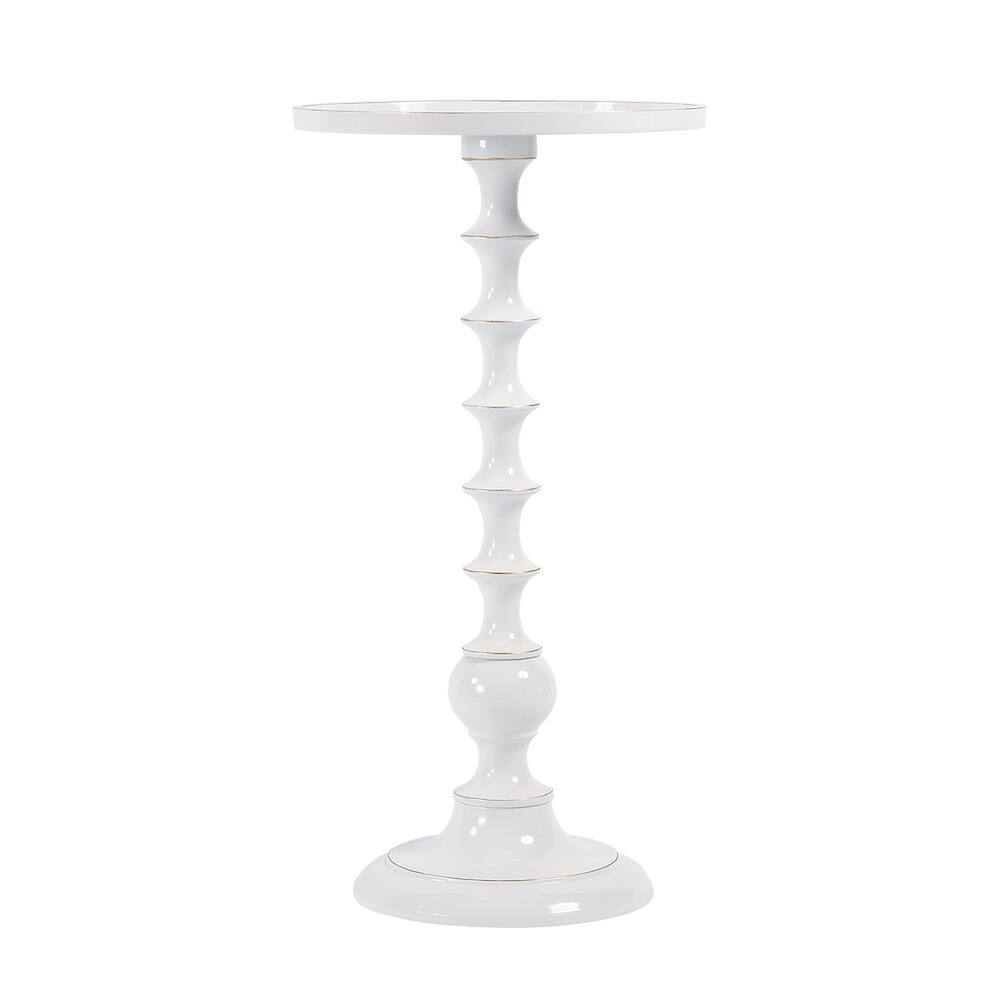 Angle. Butler Specialty - Mia 11 in. W Round Metal Side Table - White.