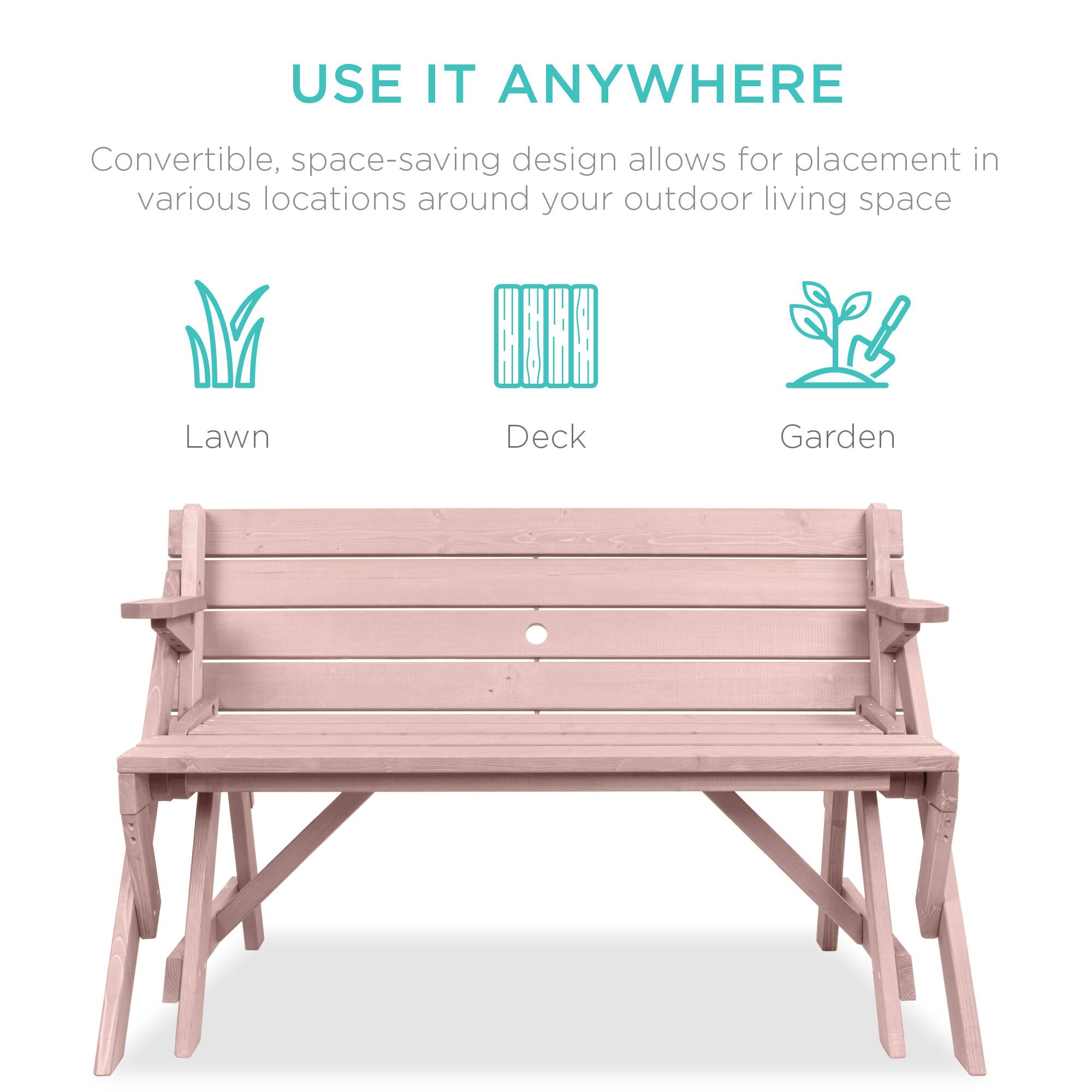 USE IT ANYWHERE

Convertible, space-saving design allows for placement in various locations around your outdoor living space

- Lawn
- Deck
- Garden