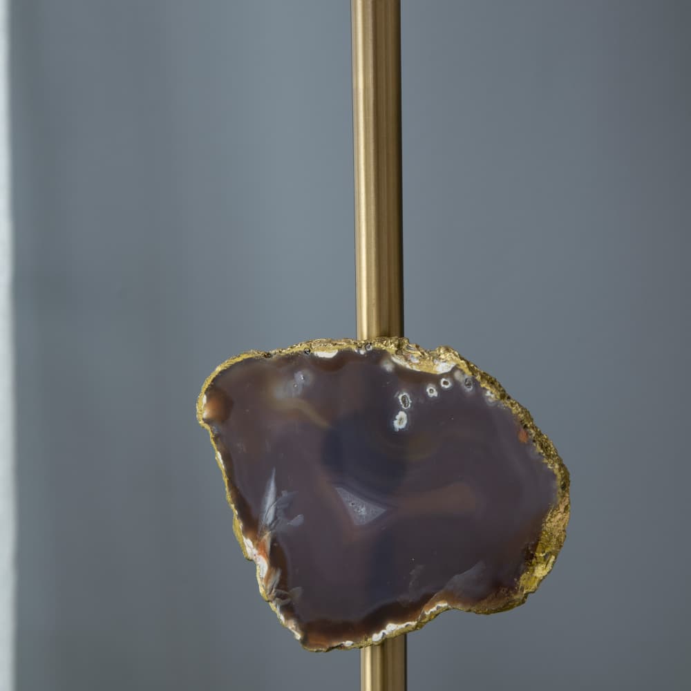 Alt View 9. Luckbyte - 14x25.2 Inch Gold Agate Slice Table Lamp With White Drum Shade Assembly Required.