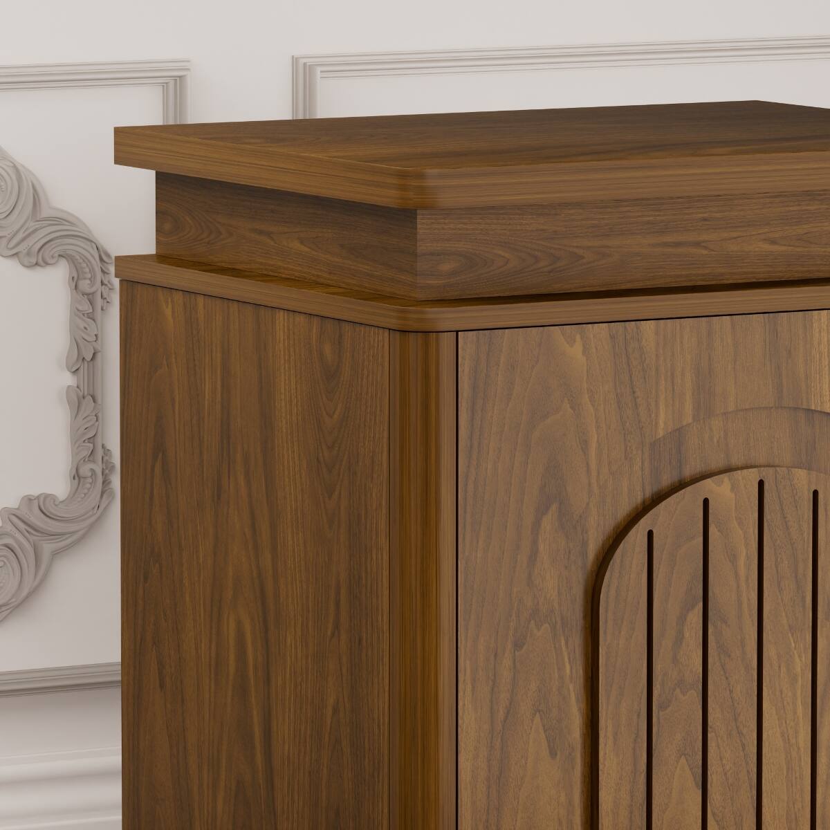 Alt View 10. Loheer - Loheer Two Piece Walnut Nightstand Set with LED Lighting - Walnut.