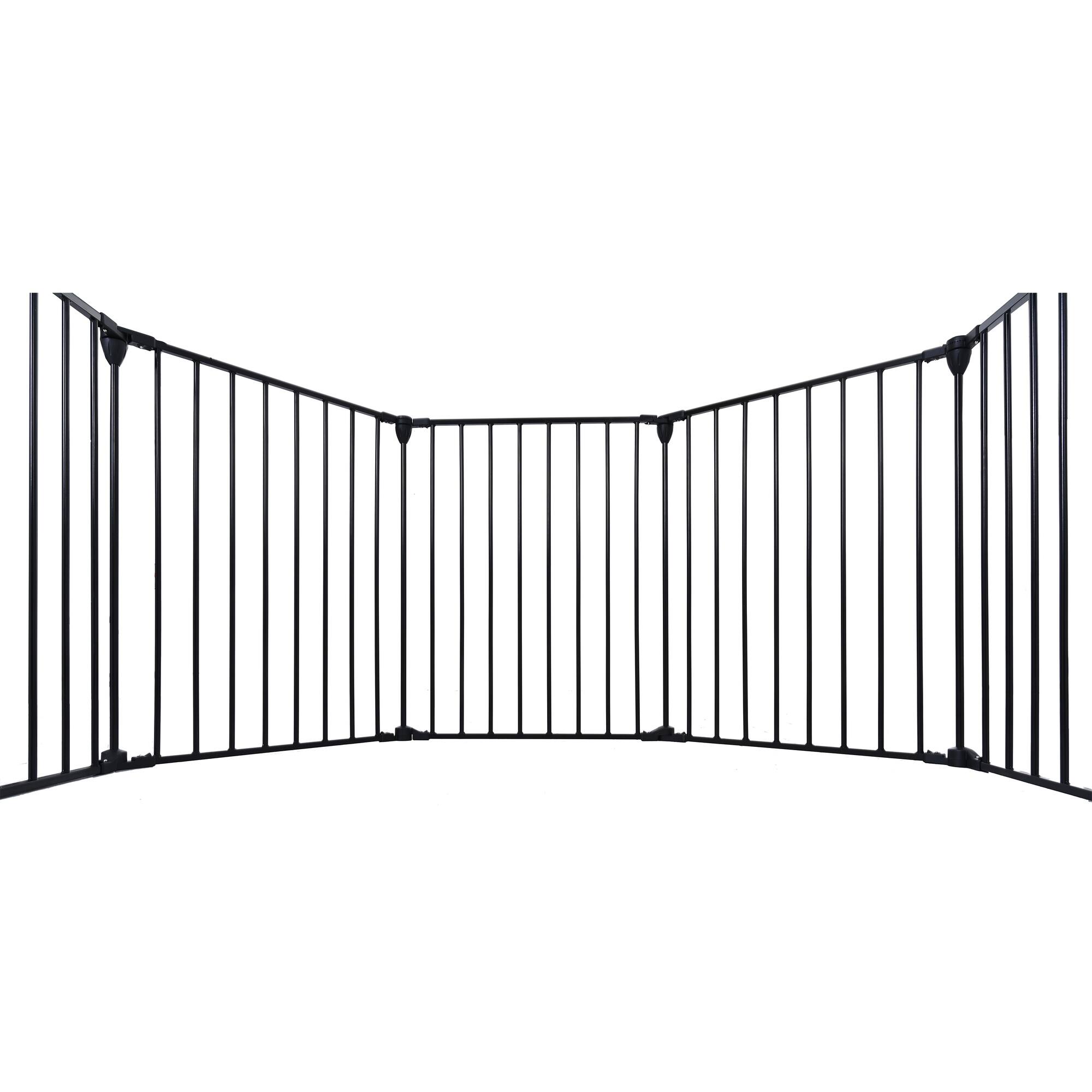 Alt View 5. Boyel Living - 150-Inch 6-Panel Configurable Dog Gate with Walk-Through Door - Black.