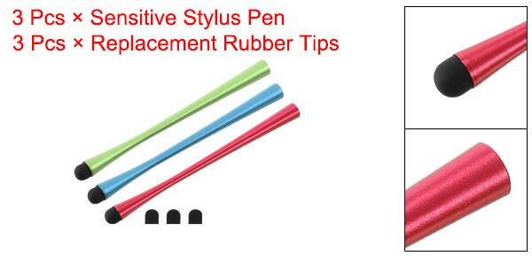 3 Pcs x Sensitive Stylus Pen  
3 Pcs x Replacement Rubber Tips