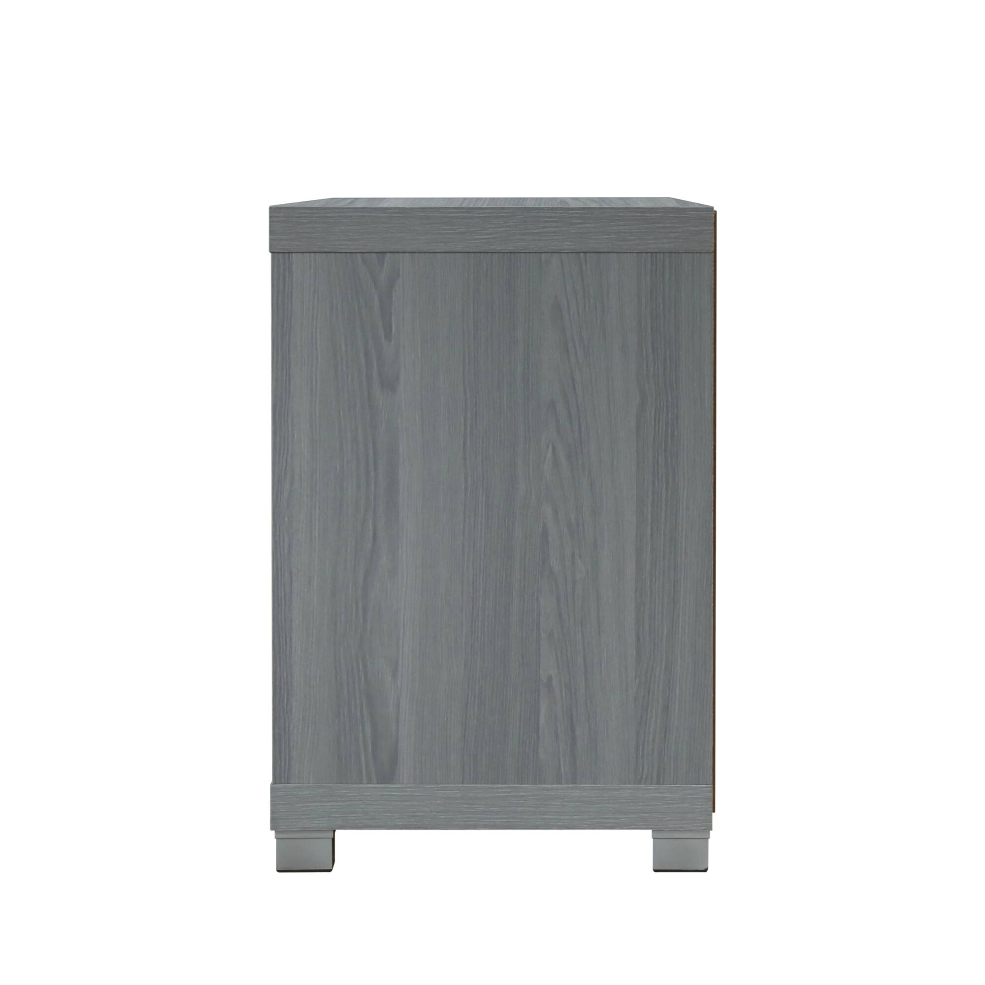 Alt View 5. GOODSILO - Modern TV Stand for Large Screens Up to 75 Inches with Storage Shelves and Glass Doors - Gray.