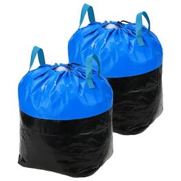 Unique Bargains - 2pcs Extra Large Moving Bags 15x12.6x26 Inch Foldable Heavy Duty Waterproof Storage Totes with Elastic Band and Handle - Blue