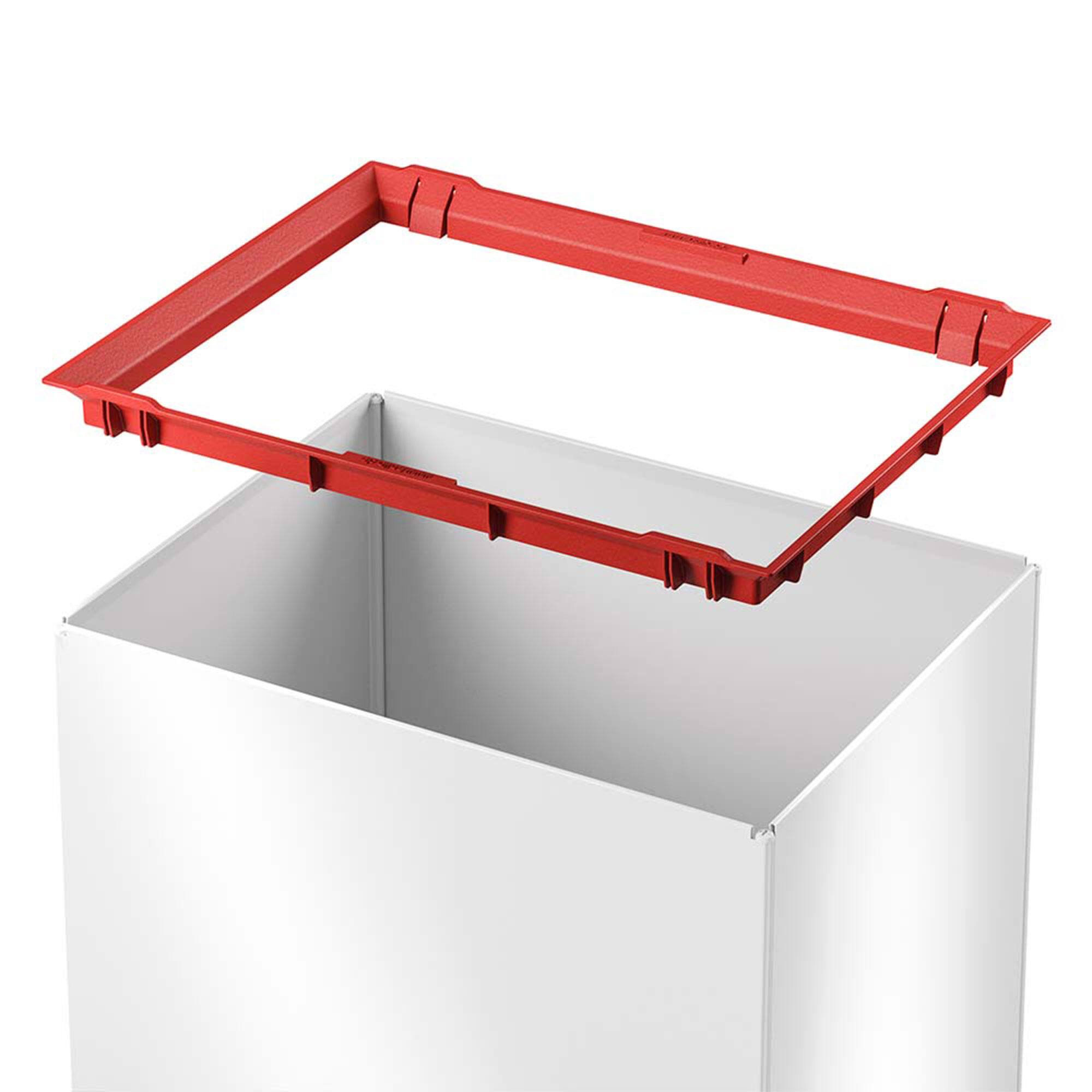 Alt View 7. Hailo - Hailo Big-Box Swing Trash Bin, 9.2 Gallon, Non-Slip Base, White with Black Lid - White.