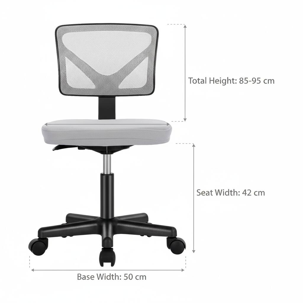 Total Height: 85-95 cm  
Seat Width: 42 cm  
Base Width: 50 cm