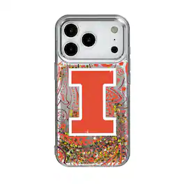 Keyscaper - NCAA - Illinois Fighting Illini iPhone Glitter Paisley Design Case - 15 - Multicolor