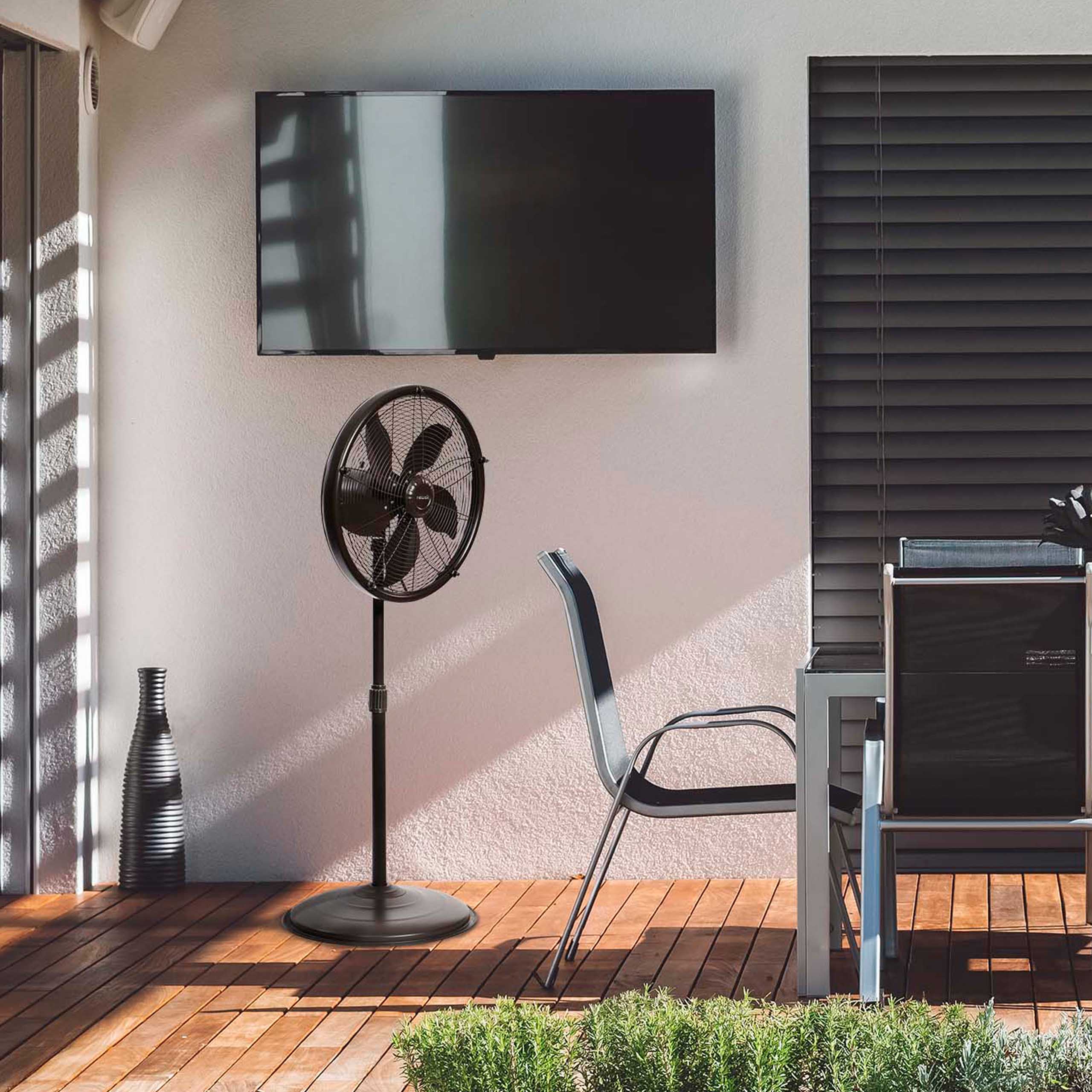 Alt View 10. NewAir - Outdoor Misting Fan and Pedestal Fan Combination, 600 sq. ft. With 3 Fan Speeds and Sturdy All Metal Design - Dark Brown.