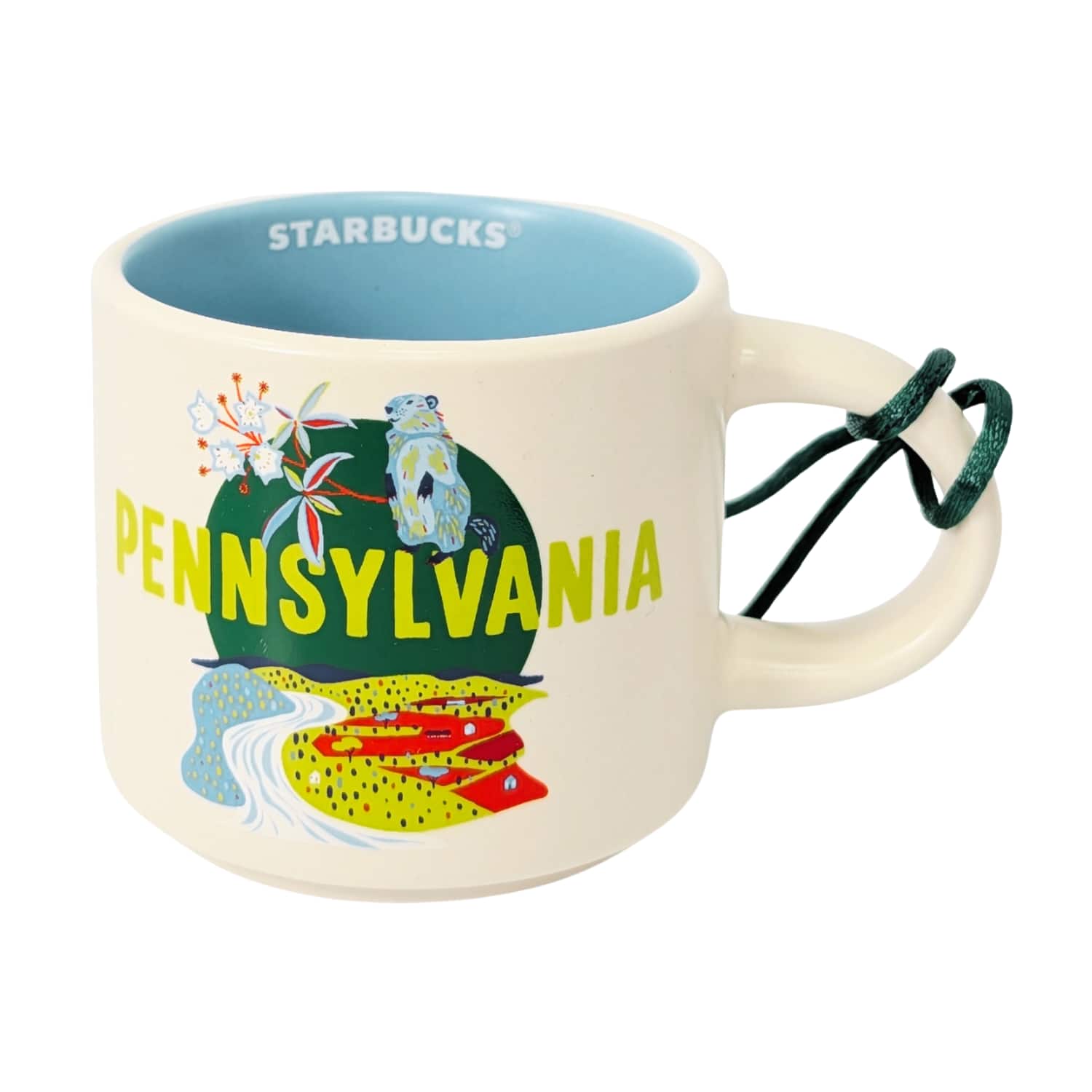 Starbucks - Discovery Series Pennsylvania Ceramic Demitasse Ornament Mug, 2 Oz - Blue