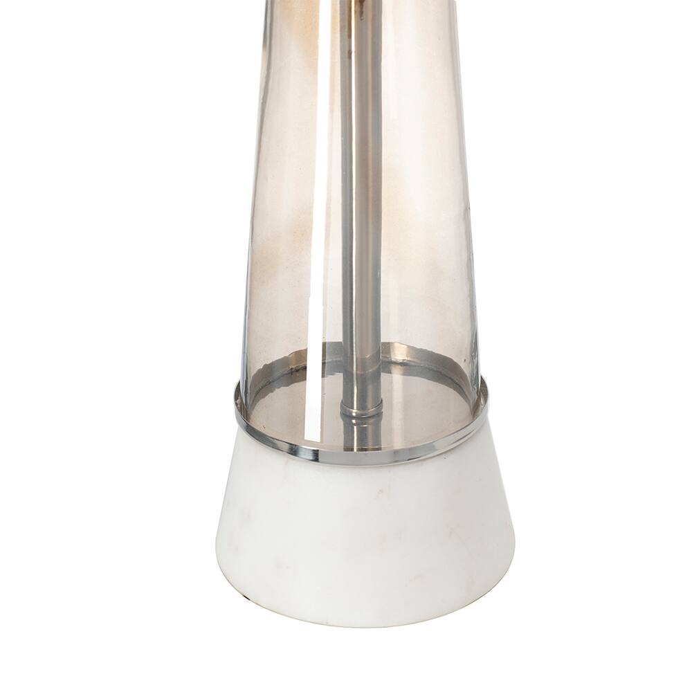 Alt View 3. Dexmalle - Dexmalle-Marble Table Lamp with Glass Cylinder-White and Bronze.