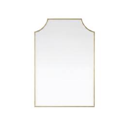 Elegant Kitchen and Bath - Notched Metal Mirror 27x36 inch - Brass