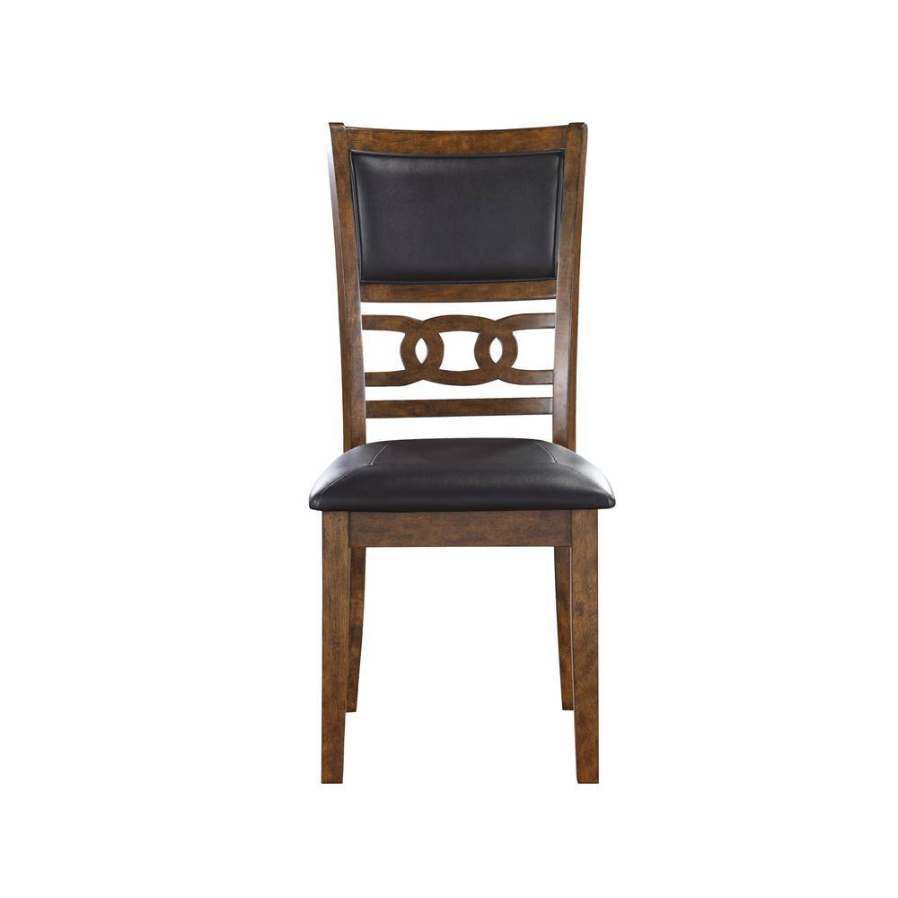 Alt View 2. New Classic Furniture - Gia Brown Wood Dining Chair with PU Seat (Set of 6) - Brown.