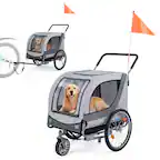 Front. Gymax - Gymax Dog Bike Trailer w/Universal Bicycle Coupler Caster Front Wheel Reflectors White.