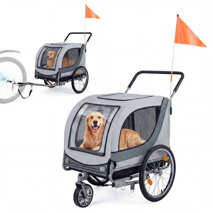 Front. Gymax - Gymax Dog Bike Trailer w/Universal Bicycle Coupler Caster Front Wheel Reflectors White.